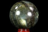 Flashy Labradorite Sphere - Great Color Play #71820-1